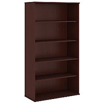 Bush; 5-Shelf Tall Bookcase, 72 1/8 inch;H x 35 3/4 inch;W x 15 1/2 inch;D, Harvest Cherry, Premium Delivery