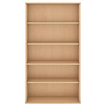 Bush; 5-Shelf Tall Bookcase, 72 1/8 inch;H x 35 3/4 inch;W x 15 1/2 inch;D, Natural Maple, Premium Delivery