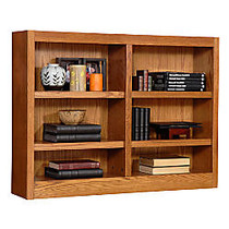 Concepts In Wood Double-Wide Bookcase, 6 Shelves, 36 inch;H x 48 inch;W x 10 5/8 inch;D, Dry Oak