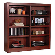 Concepts In Wood Double-Wide Bookcase, 8 Shelves, 48 inch;H x 48 inch;W x 10 5/8 inch;D, Cherry