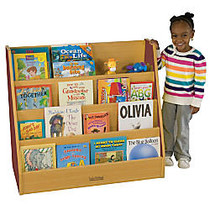 ECR4Kids; Book Display, 4 Shelves, 30 inch;H x 36 inch;W x 16 inch;D, Red