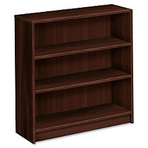 HON; 1870-Series Laminate Bookcase, 3 Shelves (2 Adjustable), 36 inch;H x 36 inch;W x 11 1/2 inch;D, Mahogany