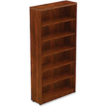 Lorell Chateau Bookshelf - Top, 36 inch; x 12.5 inch; x 74 inch; - 6 Shelve(s) - Reeded Edge - Finish: Cherry Laminate Surface