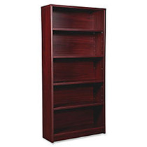 Lorell Prominence 79000 Series Bookcase, 5 Shelves, 69 inch;H x 34 inch;W x 12 inch;D, Mahogany