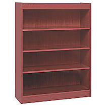 Lorell; Panel-End Hardwood Veneer Bookcase, 4 Shelves, 48 inch;H x 36 inch;W x 12 inch;D, Mahogany