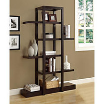 Monarch Specialties Etagere 5-Shelf Bookcase, 71 inch;H x 47 inch;W x 14 inch;D, Cappuccino