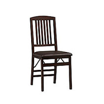 Linon Home Triena Mission Back Wood Folding Chair, Dark Brown/Espresso, Set Of 2