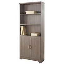 Realspace; Magellan Collection 5-Shelf Bookcase With Doors, 72 inch;H x 30 1/2 inch;W x 11 5/8 inch;D, Gray