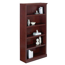 Realspace; Premium Wide Bookcase, 5-Shelf, 72 1/8 inch;H x 35 3/8 inch;W x 13 5/8 inch;D, Classic Cherry