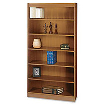 Safco; Square-Edge Veneer Bookcase, 6 Shelves, 72 inch;H x 36 inch;W x 12 inch;D, Medium Oak