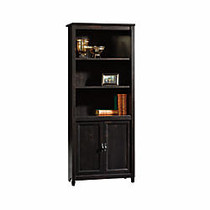 Sauder; Edge Water 5-Shelf Library With Doors, 71 7/8 inch;H x 29 1/4 inch;W x 13 inch;D, Estate Black