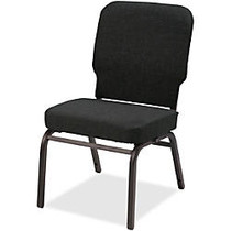 Lorell Big and Tall Oversized Stack Chair - Fabric Black Seat - Fabric Black Back - Steel Frame - Four-legged Base - 21 inch; Seat Width x 15 inch; Seat Depth - 21 inch; Width x 25 inch; Depth x 35.5 inch; Height