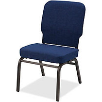Lorell Big and Tall Oversized Stack Chair - Fabric Navy Seat - Fabric Navy Back - Steel Frame - Four-legged Base - 21 inch; Seat Width x 15 inch; Seat Depth - 21 inch; Width x 25 inch; Depth x 35.5 inch; Height
