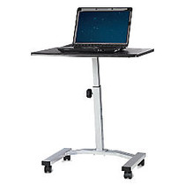 Brenton Studio; Height-Adjustable Mobile Laptop Cart, 22 1/2 inch; - 34 3/4 inch;H x 23 5/8 inch;W x 15 3/4 inch;D, Black/Silver