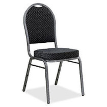 Lorell Upholstered Textured Fabric Stacking Chair - Fabric Gray Seat - Fabric Gray Back - Steel Frame - Four-legged Base - 15.90 inch; Seat Depth - 15 inch; Width x 16 inch; Depth x 37 inch; Height