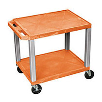 H. Wilson 26 inch; Plastic Utility Cart, 26 inch;H x 24 inch;W x 16 inch;D, Orange/Nickel