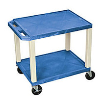 H. Wilson 26 inch; Plastic Utility Cart, 26 inch;H x 24 inch;W x 18 inch;D, Blue/Putty