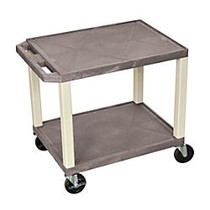 H. Wilson 26 inch; Plastic Utility Cart, 26 inch;H x 24 inch;W x 18 inch;D, Gray