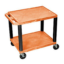 H. Wilson 26 inch; Plastic Utility Cart, 26 inch;H x 24 inch;W x 18 inch;D, Orange/Black