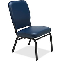 Lorell Vinyl Back/Seat Oversized Stack Chairs - Vinyl Navy Seat - Vinyl Navy Back - Steel Frame - Four-legged Base - 21 inch; Seat Width x 15 inch; Seat Depth - 21 inch; Width x 25 inch; Depth x 35.5 inch; Height