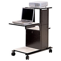 H. Wilson 4-Shelf Presentation Station, 38 1/2 inch;H x 34 1/2 inch;W x 18 inch;D, Black/Gray