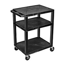 H. Wilson Luxor Tuffy 3-Shelf Cart, 24 inch;W x 18 inch;D, Black