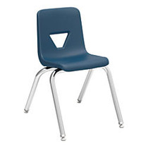 Lorell&trade; Stacking Student Chairs, Navy/Silver, Set Of 4