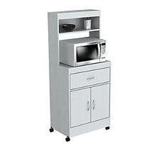 Inval Storage Cabinet With Microwave Stand, 2 Shelves, 54 inch;H x 24 inch;W x 16 inch;D, Laricina White