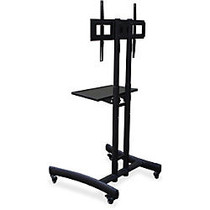 Lorell Display Cart - 100 lb Capacity - 4 Casters - 2.50 inch; Caster Size - Steel - 29.5 inch; Width x 28 inch; Depth x 64 inch; Height - Steel Frame - Black