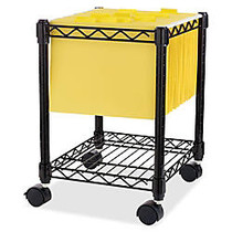 Lorell; Compact Mobile Wire Filing Cart, 19 1/2 inch;H x 15 1/2 inch;W x 14 inch;D, Black