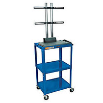 Luxor Adjustable Flat-Panel Cart, 42 inch;H x 24 inch;W x 18 inch;D, Blue