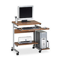 Mayline Portrait PC Desk Cart, 31 inch;H x 36 1/2 inch;W x 19 1/4 inch;D, Medium Cherry/Metallic Gray