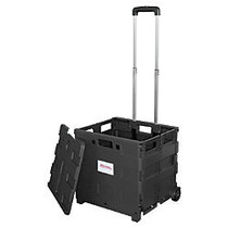 Office Wagon; Brand Mobile Folding Cart With Lid, 16 inch;H x 18 inch;W x 15 inch;D, Black