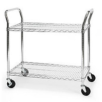 OFM Wire Mobile Cart, 29 3/4 inch;H x 36 inch;W x 18 inch;D, Chrome