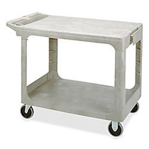 Rubbermaid Flat-Shelf Utility Cart, 33 inch;H x 44 inch;W x 26 inch;D, Beige