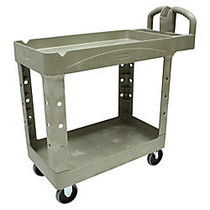 Rubbermaid; 2-Shelf Service Cart, 33 inch;H x 39 1/2 inch;W x 18 inch;D, Beige