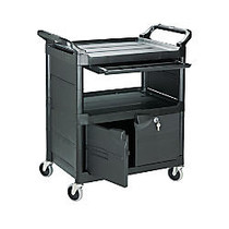 Rubbermaid; 2-Shelf Utility Cart, 37 3/4 inch;H x 33 5/8 inch;W x 18 5/8 inch;D, Black