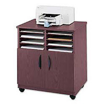 Safco; Mobile Machine Stand With Sorter, 30 1/2 inch;H x 28 1/8 inch;W x 19 3/4 inch;D, Mahogany