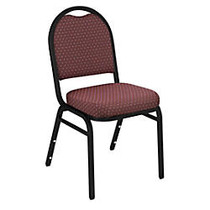 National Public Seating Dome-Back Stacking Chairs, Fabric, Diamond Burgundy/Black, Set Of 2