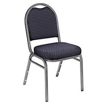 National Public Seating Dome-Back Stacking Chairs, Fabric, Diamond Navy/Silvervein, Set Of 2