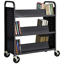 Sandusky; Book Truck, Double-Sided With 6 Sloped Shelves, 46 inch;H x 39 inch;W x 19 inch;D, Black