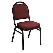 National Public Seating Dome-Back Stacking Chairs, Fabric, Maroon/Black, Set Of 2
