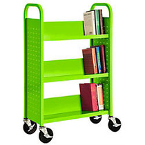 Sandusky; Book Truck, Single-Sided With 3 Sloped Shelves, 46 inch;H x 32 inch;W x 14 inch;D, Lime Green