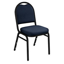 National Public Seating Dome-Back Stacking Chairs, Fabric, Midnight Blue/Black, Set Of 2