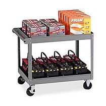 Tennsco Service Cart, 2 Shelves, 36 inch;H x 32 inch;W x 24 inch;D, Medium Gray