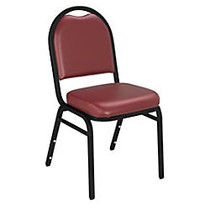 National Public Seating Dome-Back Stacking Chairs, Vinyl, Pleasant Burgundy/Black, Set Of 2