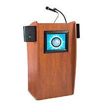 Oklahoma Sound Vision Floor Lectern With Sound And Digital Display, 46 inch;H x 24 inch;W x 21 inch;D, Cherry