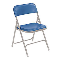 National Public Seating Lightweight Plastic Folding Chairs, 29 3/4 inch;H x 18 3/4 inch;W x 20 3/4 inch;D, Blue/Gray, Pack Of 4