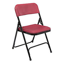 National Public Seating Lightweight Plastic Folding Chairs, 29 3/4 inch;H x 18 3/4 inch;W x 20 3/4 inch;D, Burgundy/Black, Pack Of 12