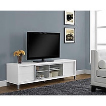 Monarch Specialties Euro-Style TV Stand For TVs Up To 70 inch;, 20 inch;H x 70 inch;W x 18 inch;D, White